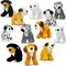 4E's Novelty 12 Pack Assorted Stuffed Dogs - 5’’ Small Plush Animals in 6 Designs, Dog Themed Party Favors